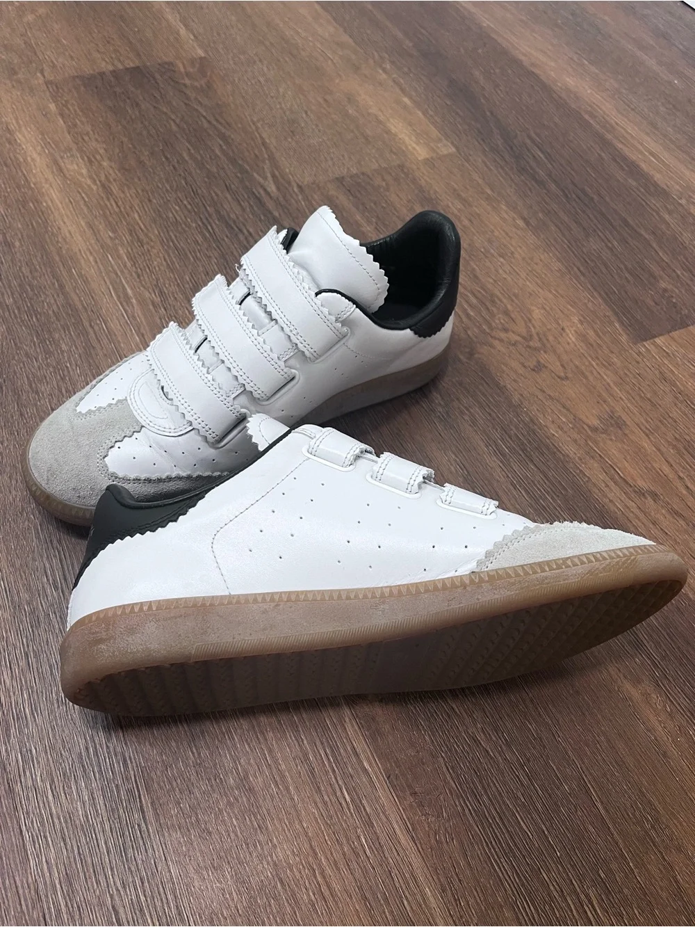 Isabel Marat Beth Velcro Black and White Sneaker Size 39